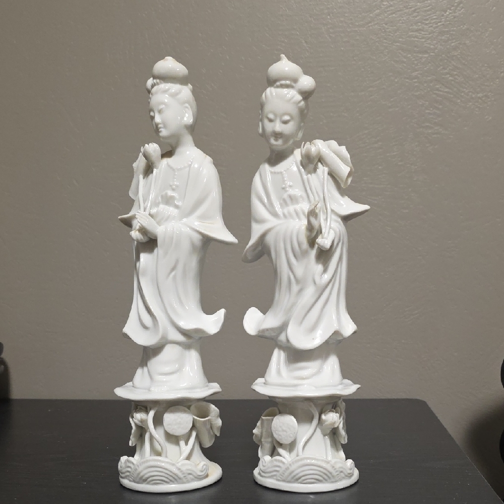 Elegant White Porcelain Figurines